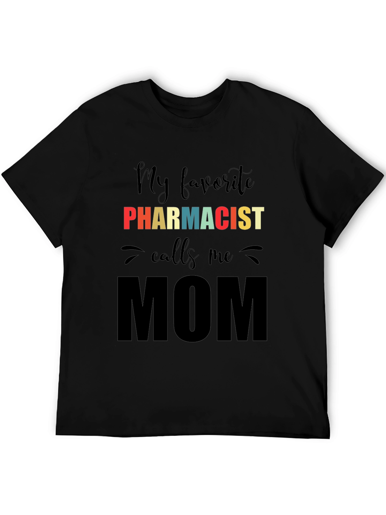 Black Pharmacist Mom Graphic T-Shirt - Unisex Black Tee view 5