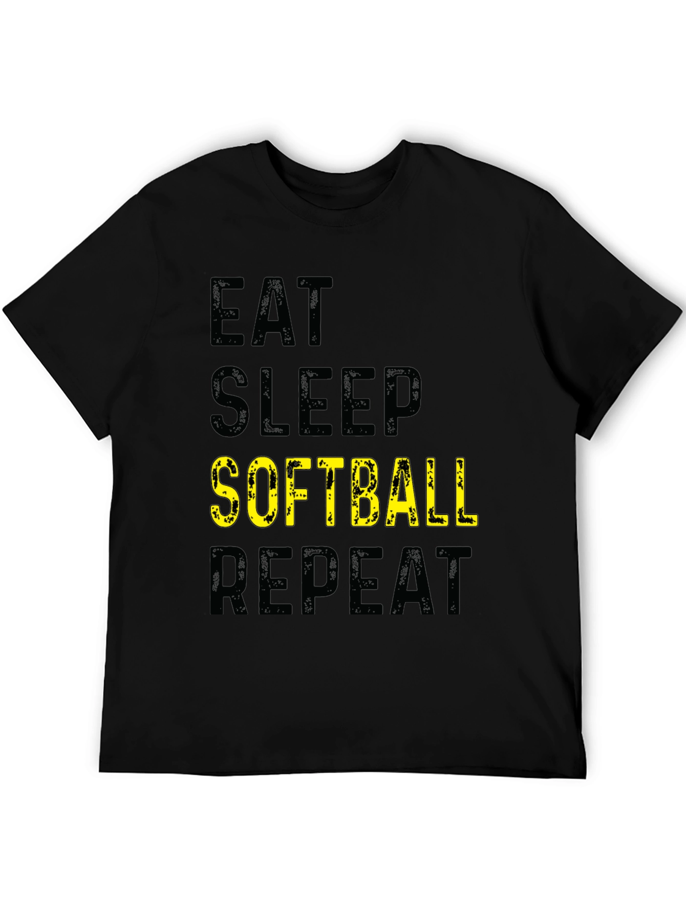 Black Eat Sleep Softball Repeat T-Shirt view 5
