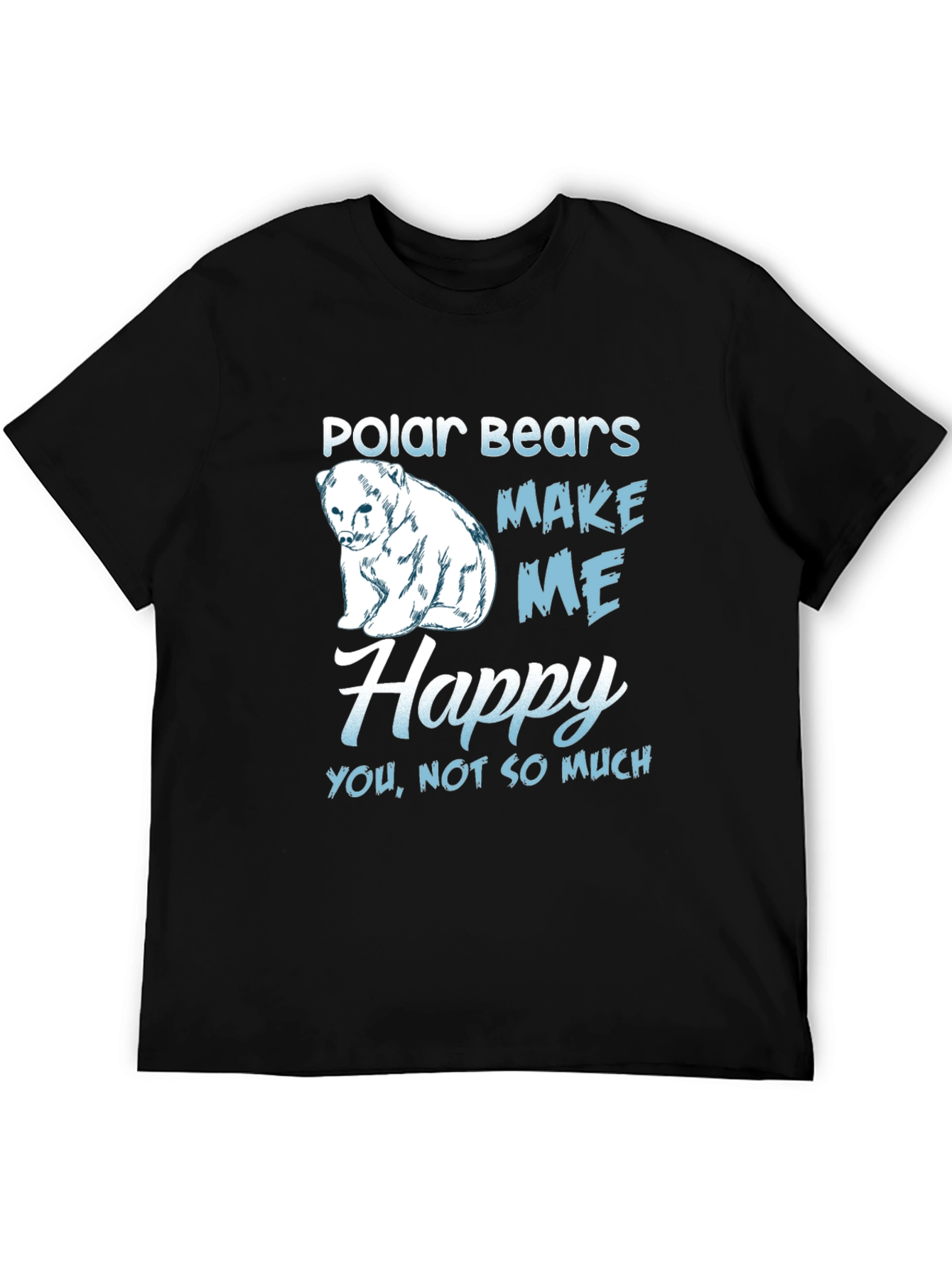 Black Polar Bear Graphic T-Shirt - Makes Me Happy view 5