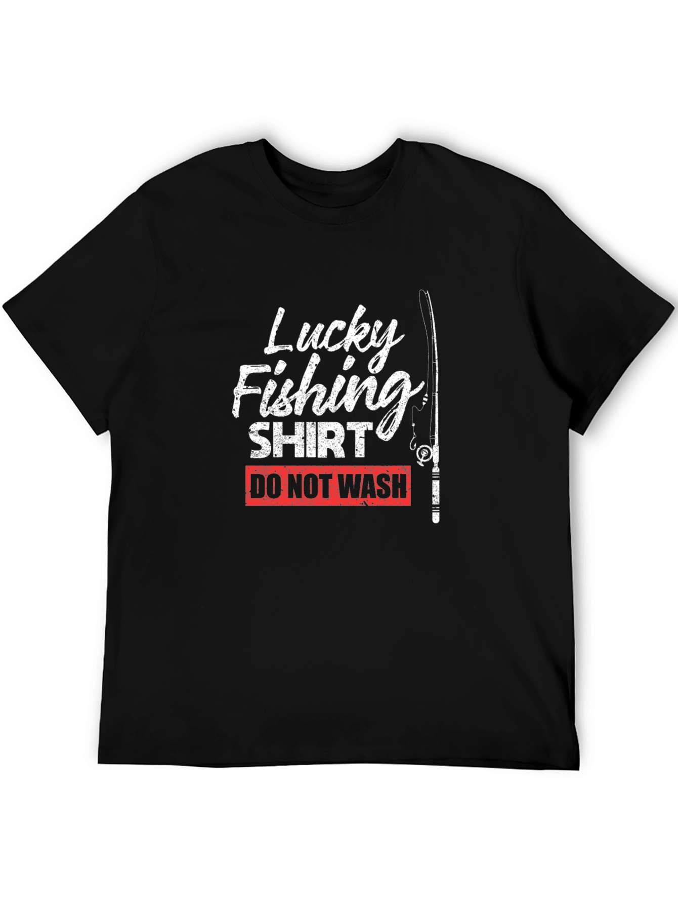 Black Lucky Fishing Shirt - Do Not Wash Novelty Tee view 5