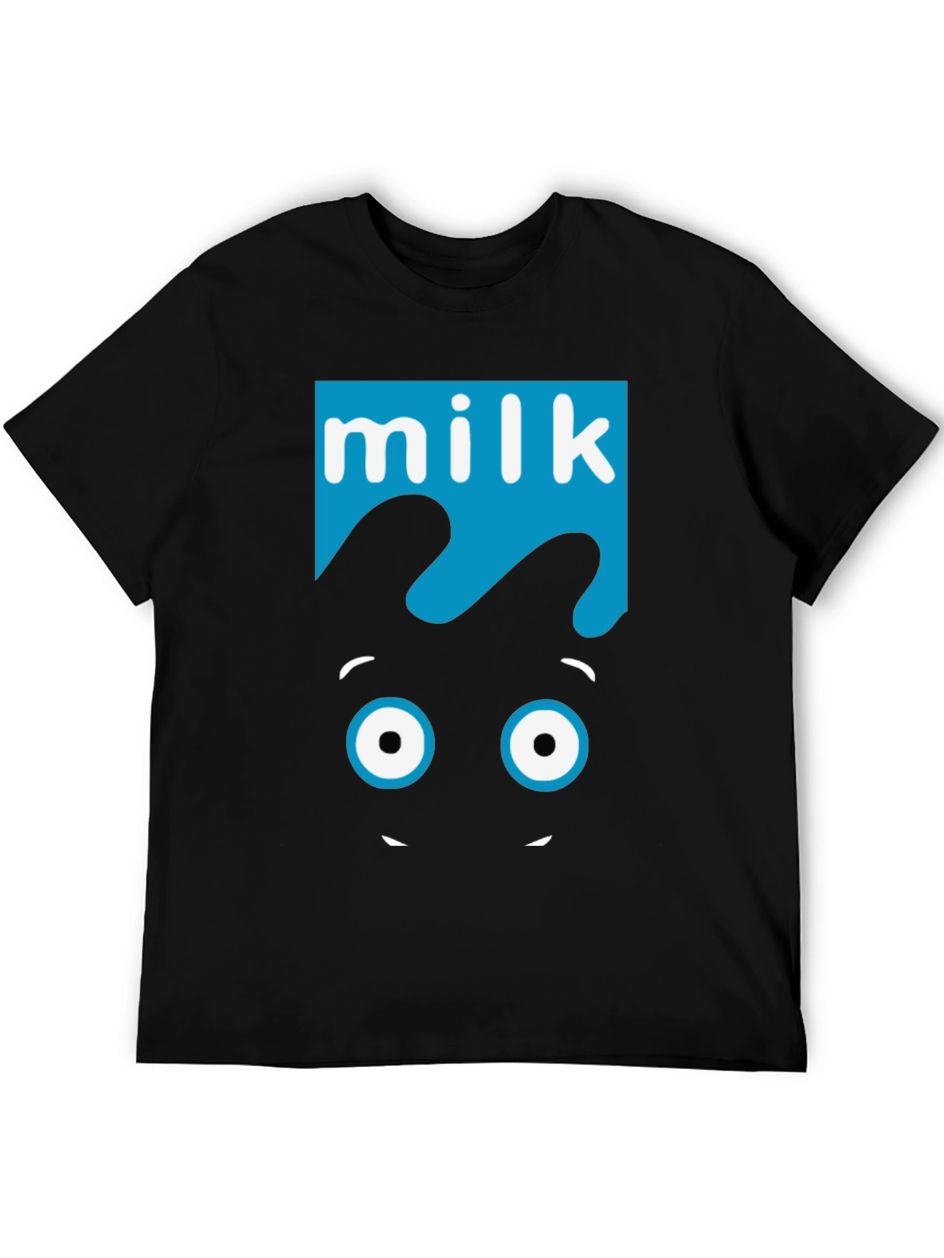 Black Milk Graphic Tee - Funny Cartoon Face Black T-Shirt view 5