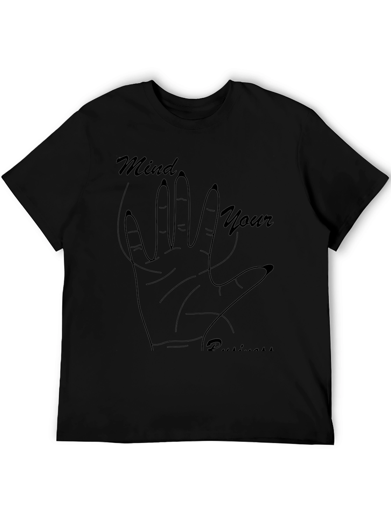 Black Mind Your Business Graphic Tee - Black view 5