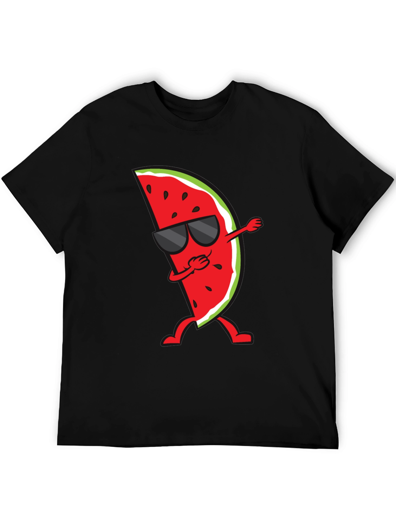 Black Dabbing Watermelon Graphic Tee - Summer Fun Shirt view 5