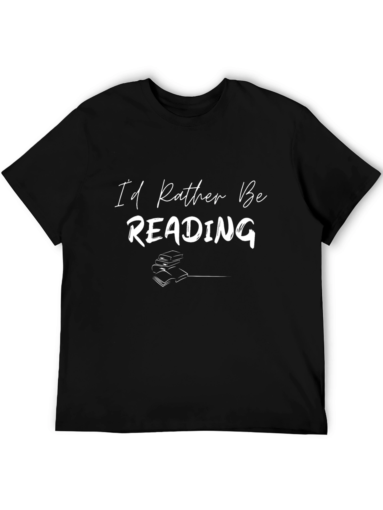 Black I'd Rather Be Reading T-Shirt view 5