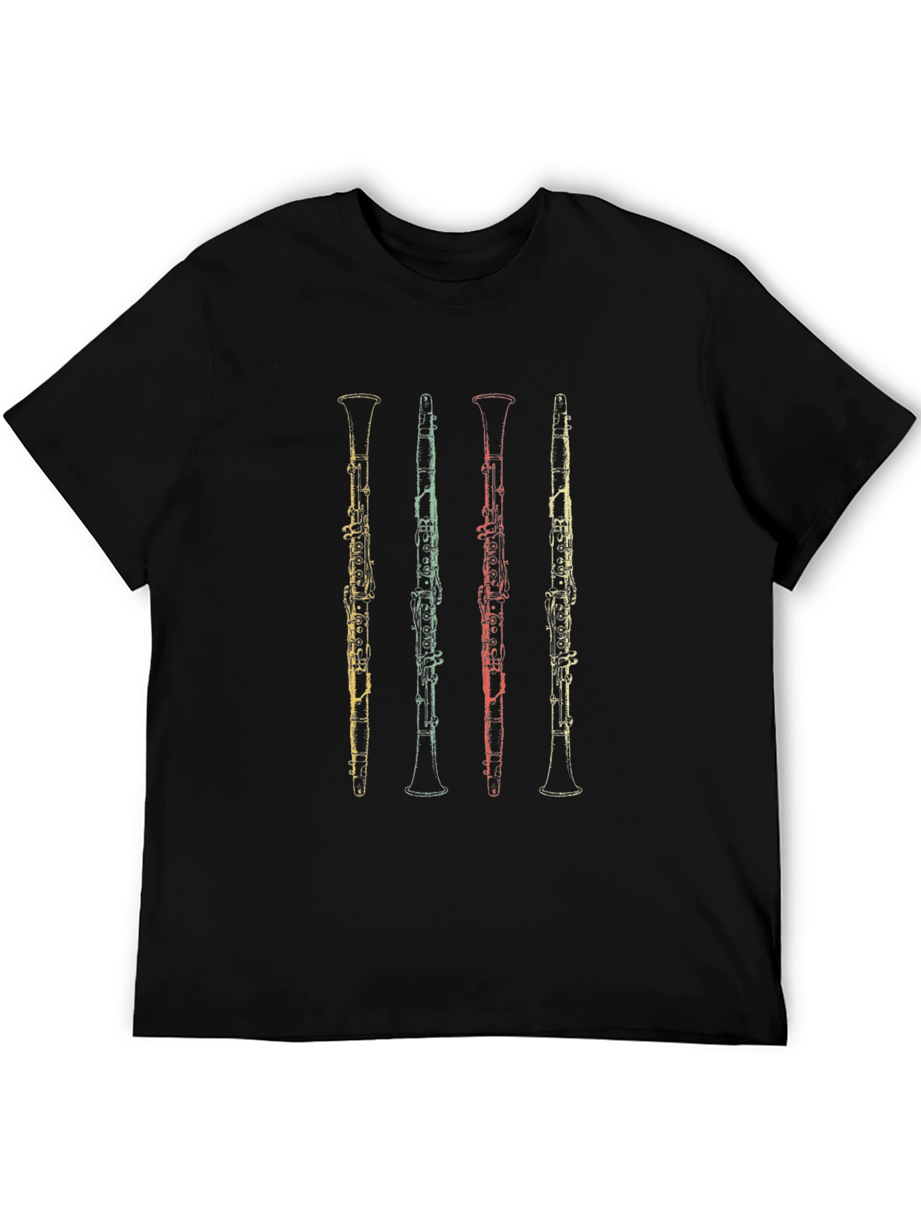 Black Retro Clarinet T-Shirt - Musician Gift view 5
