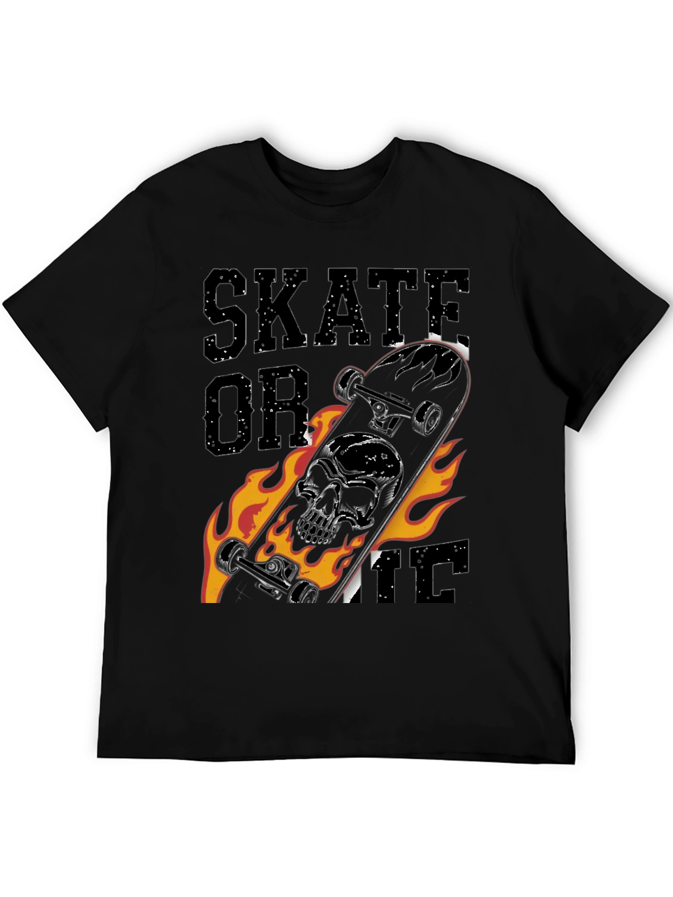 Black Skate or Die Skull Skateboard T-Shirt view 5