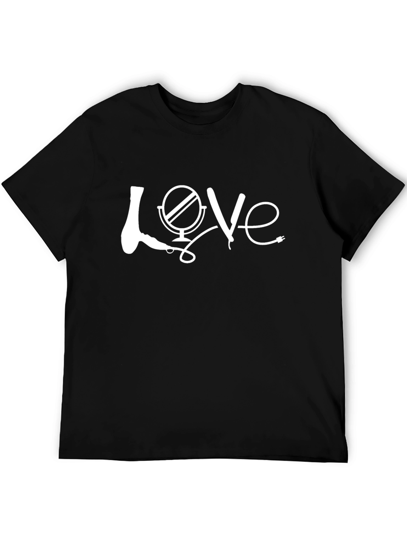 Black Hairdresser LOVE Graphic Tee - Barber Stylist T-Shirt view 5