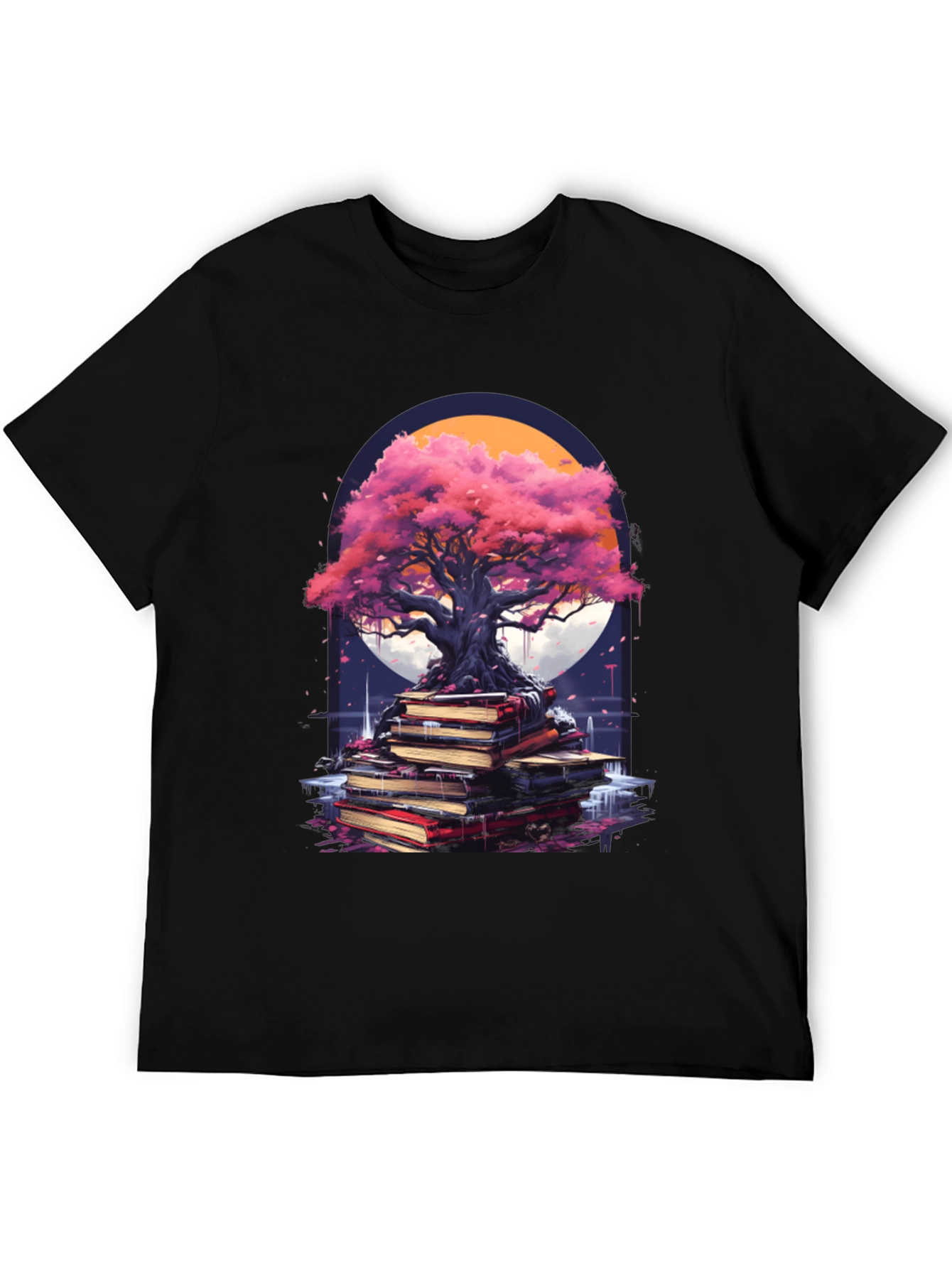 Black Enlightenment Tree on Books T-Shirt view 5