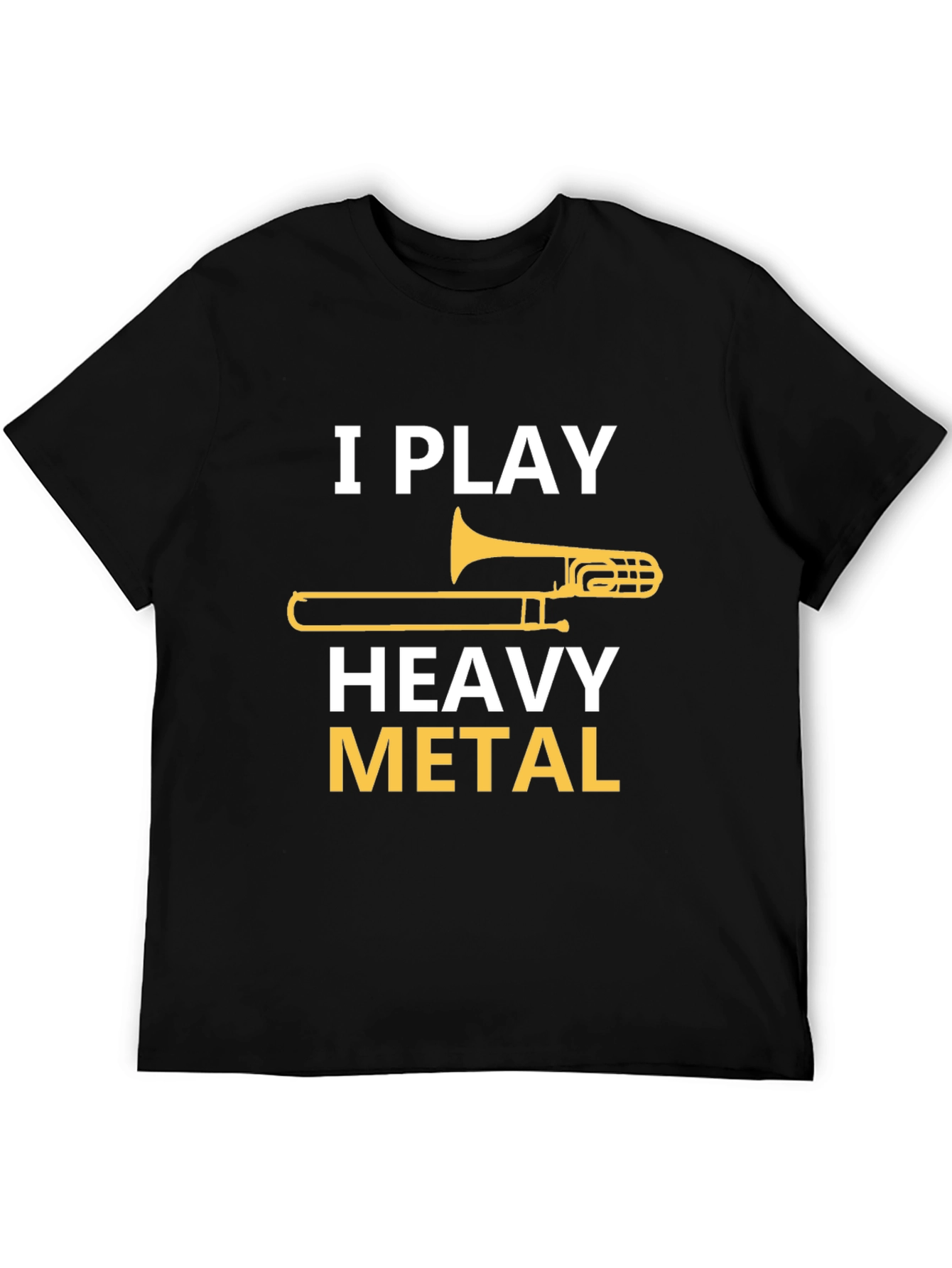Black I Play Heavy Metal Trombone T-Shirt view 5