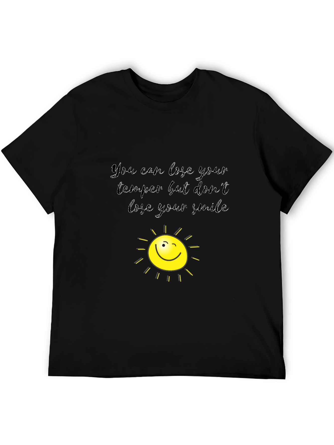 Black Lose Your Temper, Keep Your Smile T-Shirt view 5