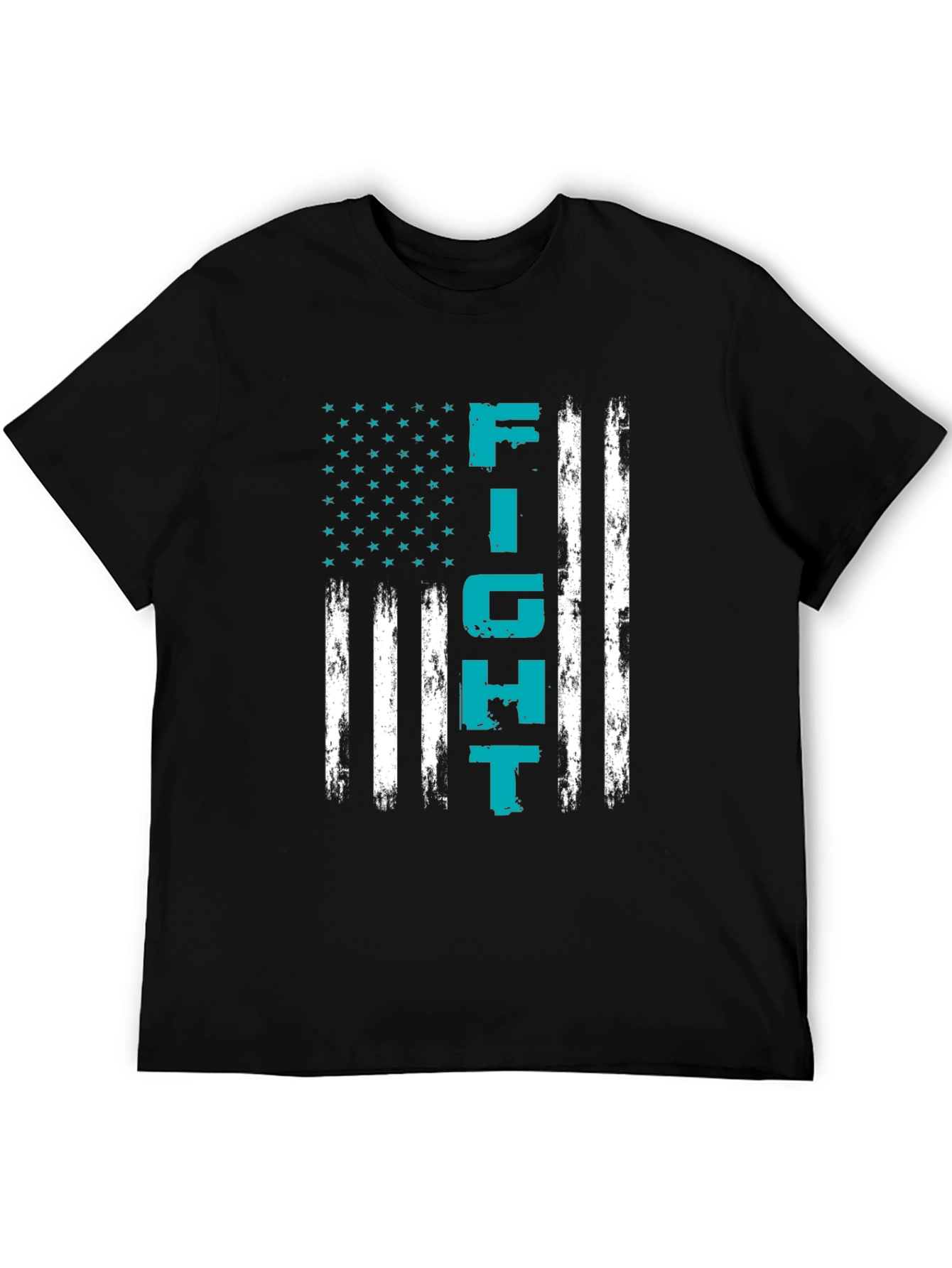 Black Fight American Flag Black T-Shirt view 5