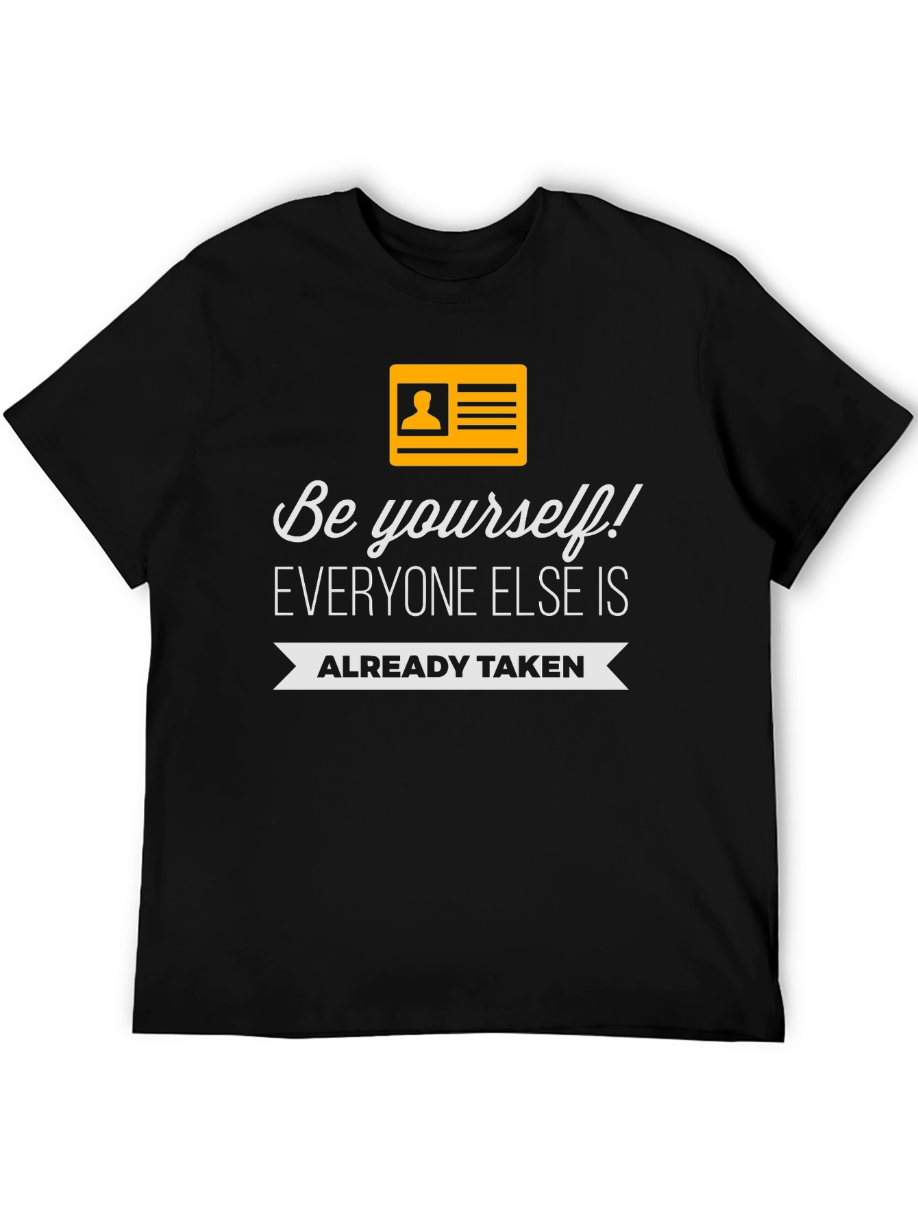 Black Be Yourself! Black Graphic Tee - Unique & Stylish view 5