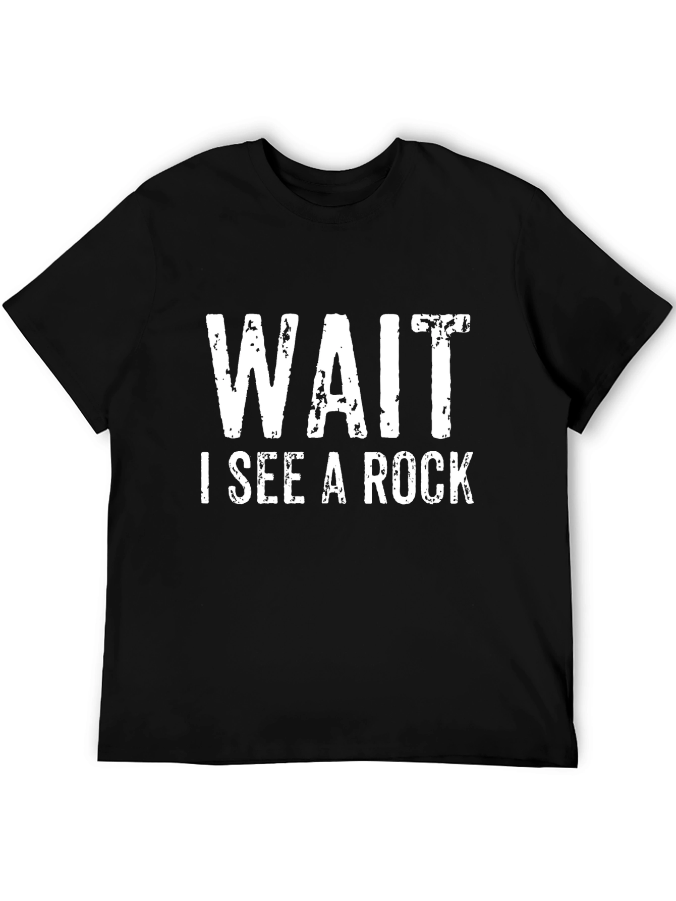 Black Wait I See A Rock Graphic T-Shirt - Black Cotton Tee view 5
