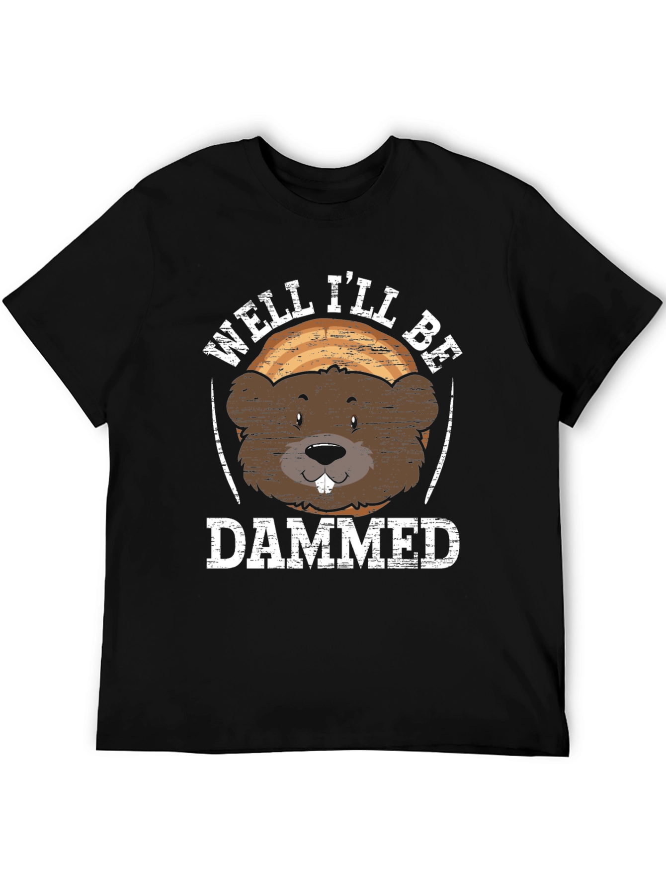 Black Well I'll Be Dammed Beaver Graphic T-Shirt view 5