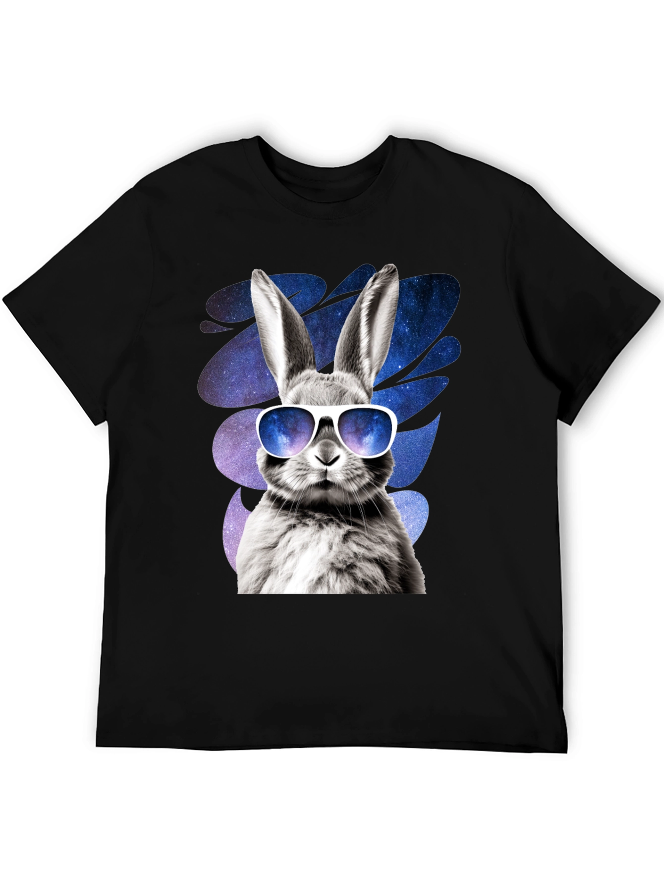 Black Cool Rabbit Graphic Tee - Galaxy Shades Design view 5