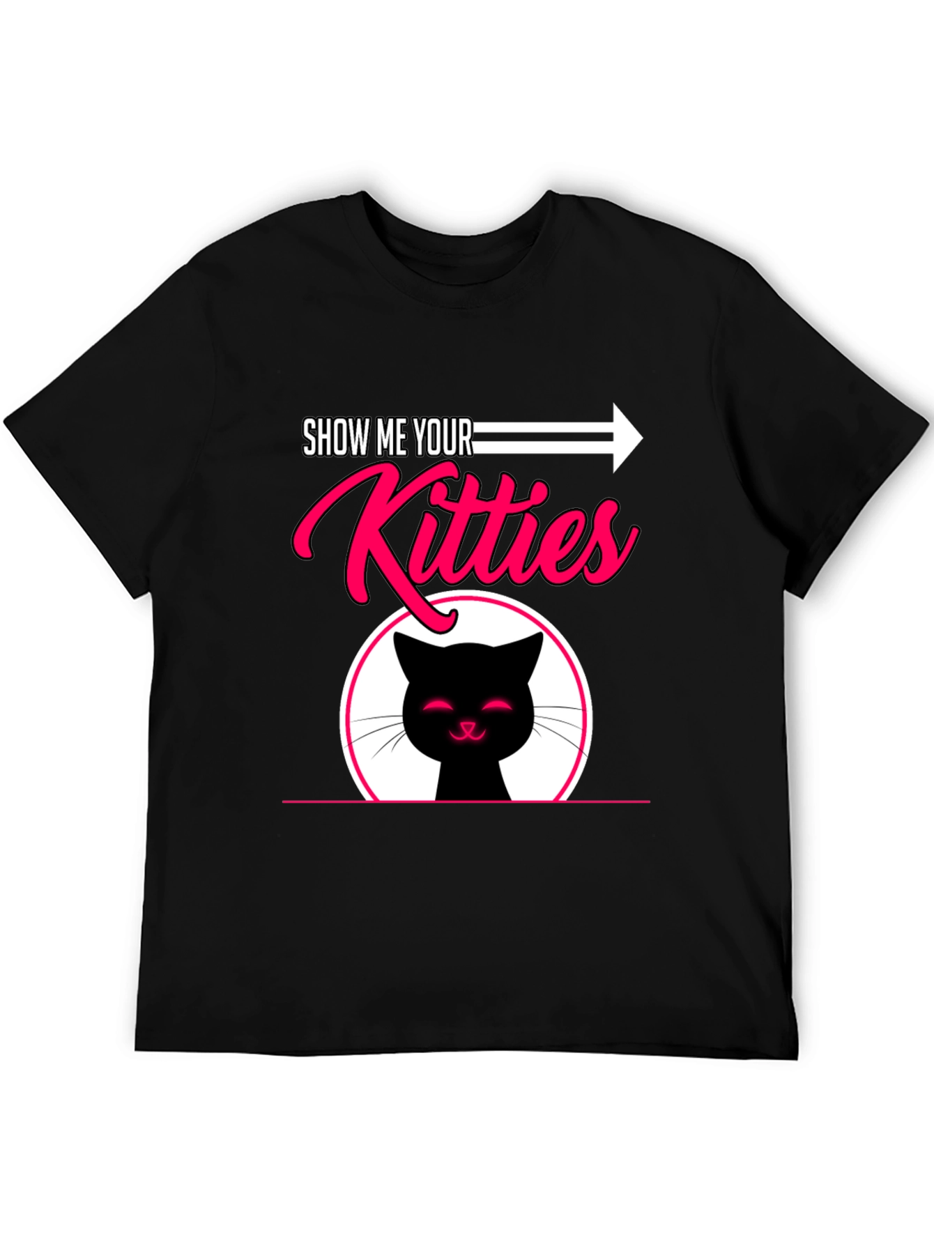 Black Show Me Your Kitties Graphic T-Shirt view 5