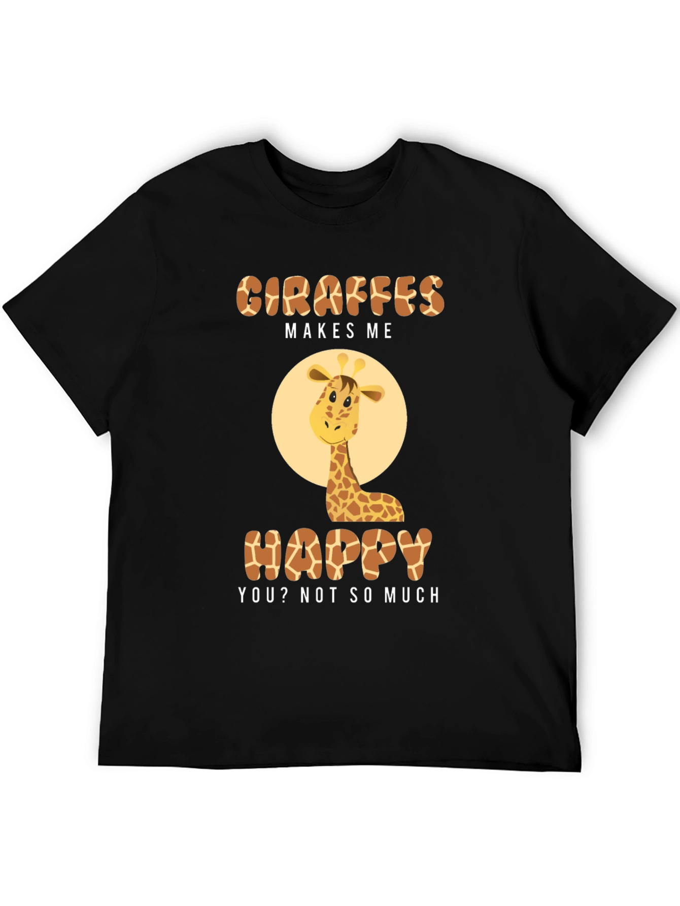 Black Giraffe Makes Me Happy T-Shirt view 5
