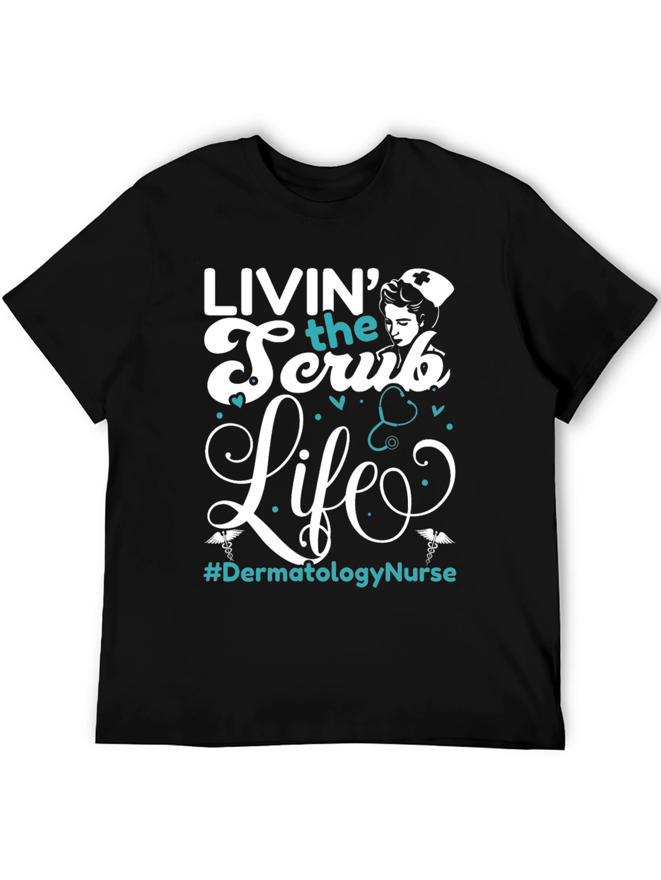 Black Livin' the Scrub Life Nurse T-Shirt view 5