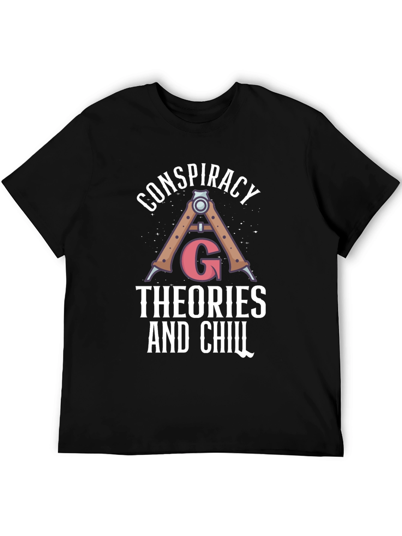 Black Conspiracy Theories and Chill Black T-Shirt view 5