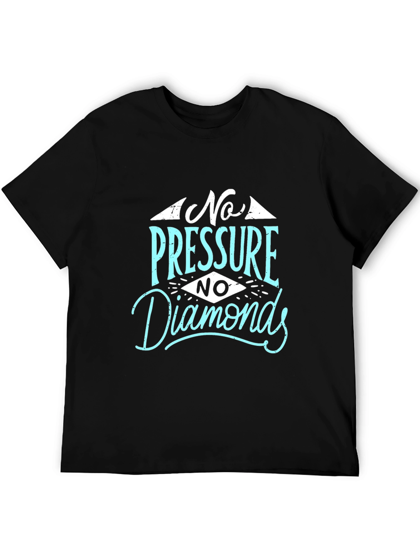 Black No Pressure No Diamonds Graphic Tee - Black Cotton view 5