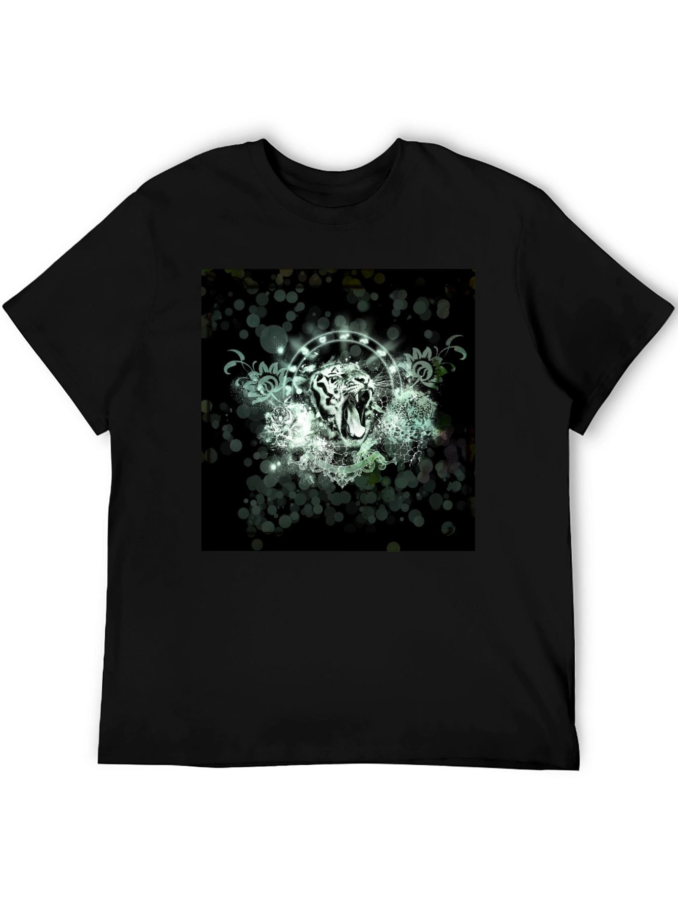 Black Tiger Graphic Print Black T-Shirt view 5