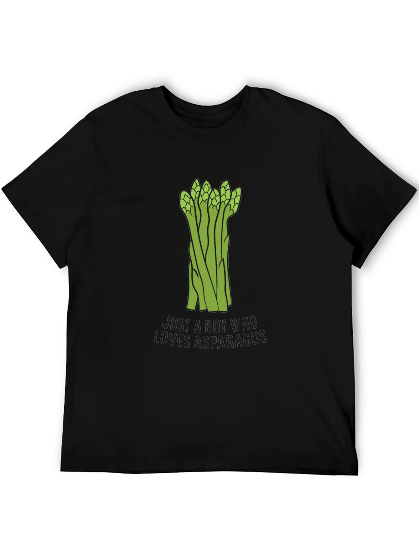Black Asparagus Lover Men's Black T-Shirt - Funny Foodie Tee view 5
