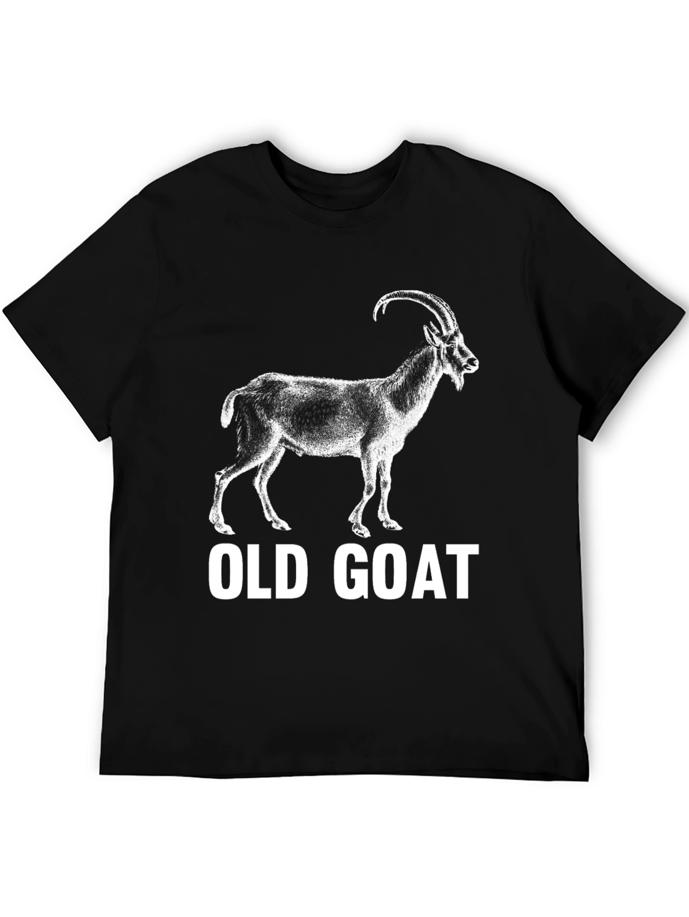 Black Old Goat T-Shirt - Unique Animal Graphic Tee view 5