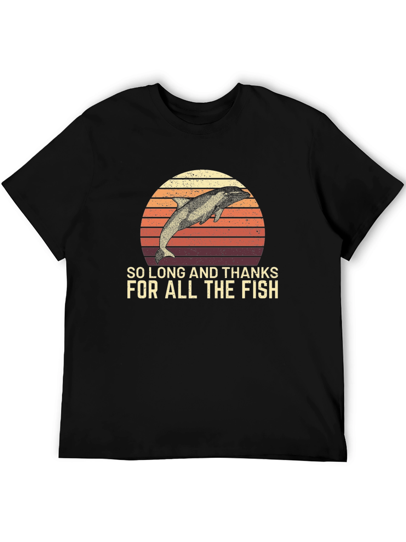 Black So Long and Thanks for All the Fish T-Shirt view 5