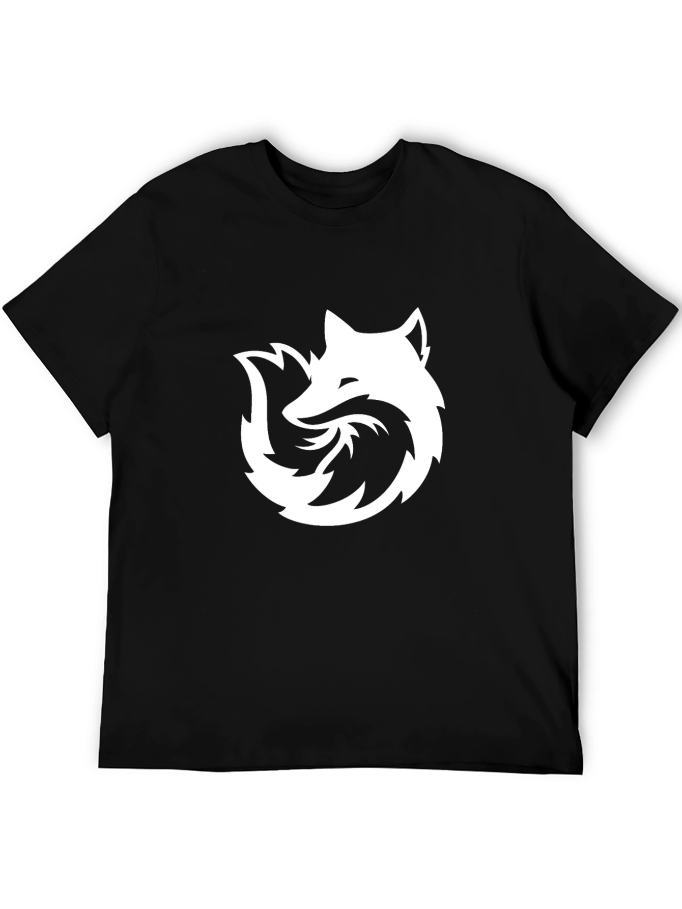 Black Fox Logo Black T-Shirt - Modern Graphic Tee view 5