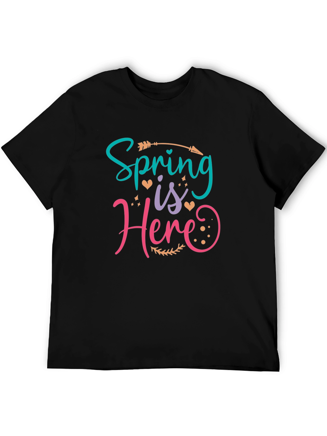 Black Spring is Here T-Shirt - Black Cotton Blend view 5