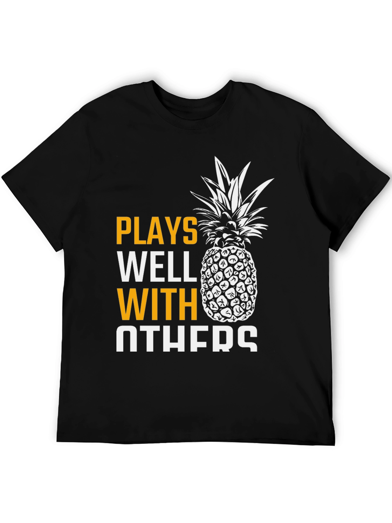 Black Plays Well With Others Pineapple Graphic T-Shirt view 5
