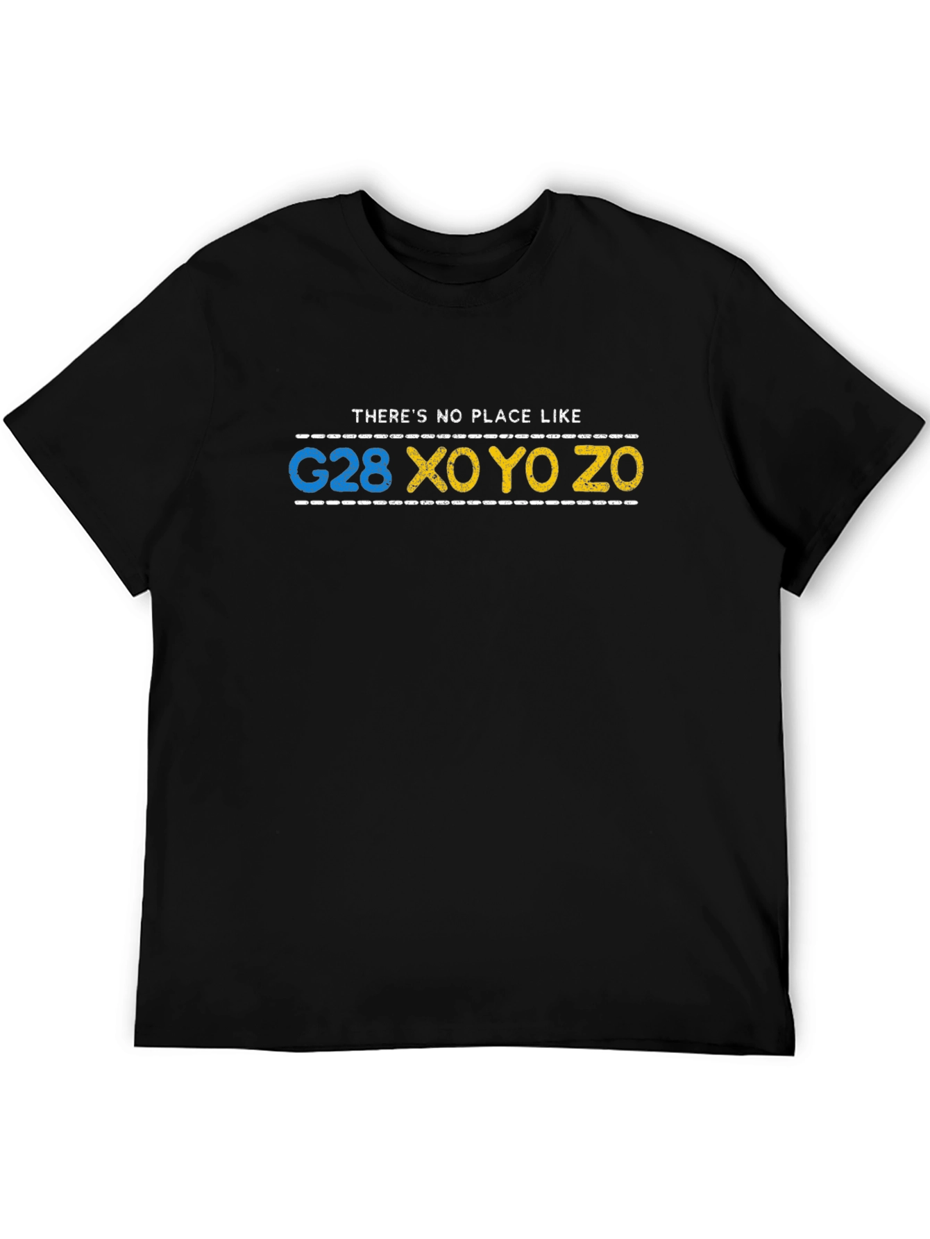 Black G28 XO YO ZO T-Shirt - Funny Geography Tee view 5
