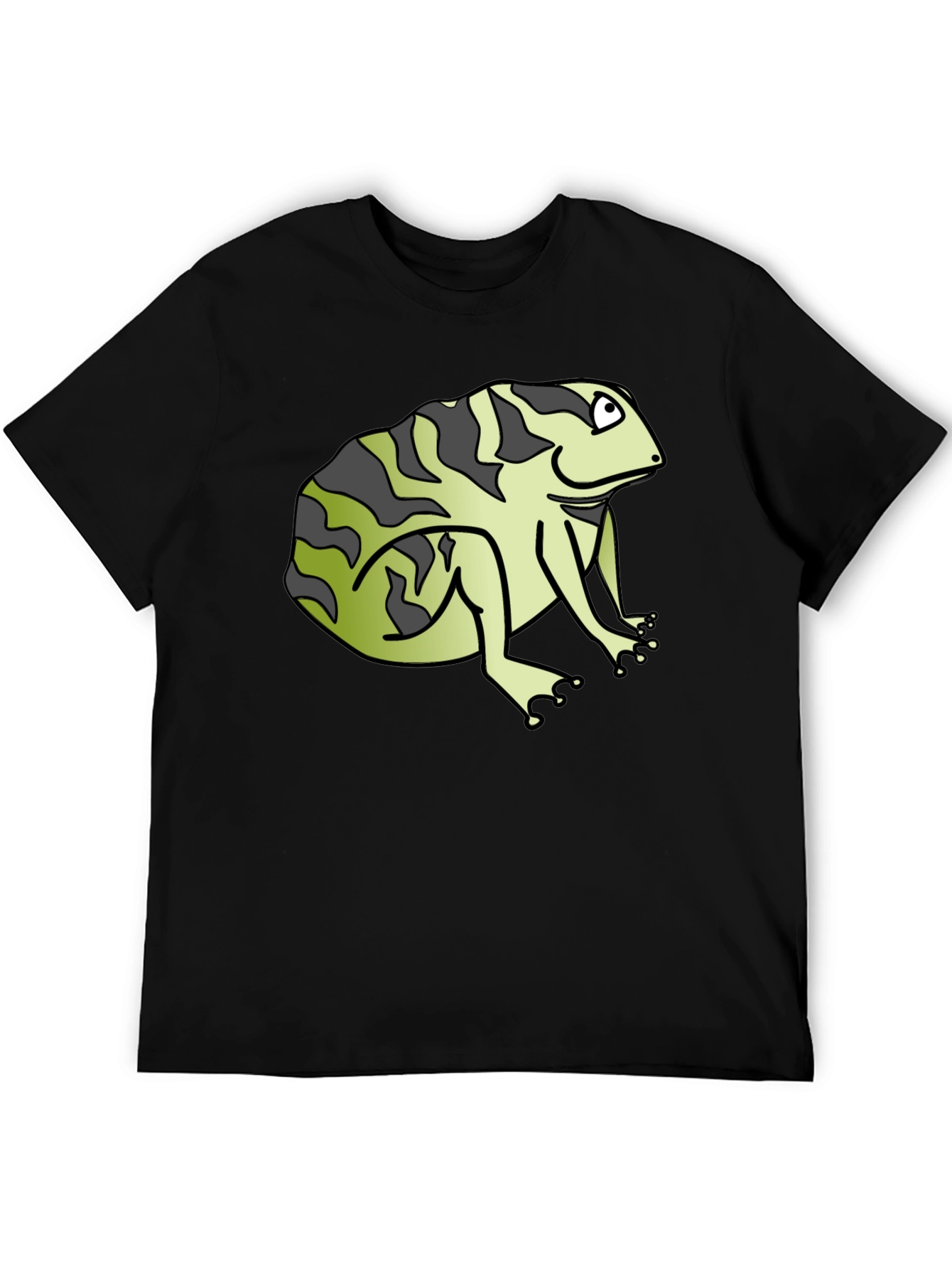 Black Funny Frog Graphic Black T-Shirt view 5