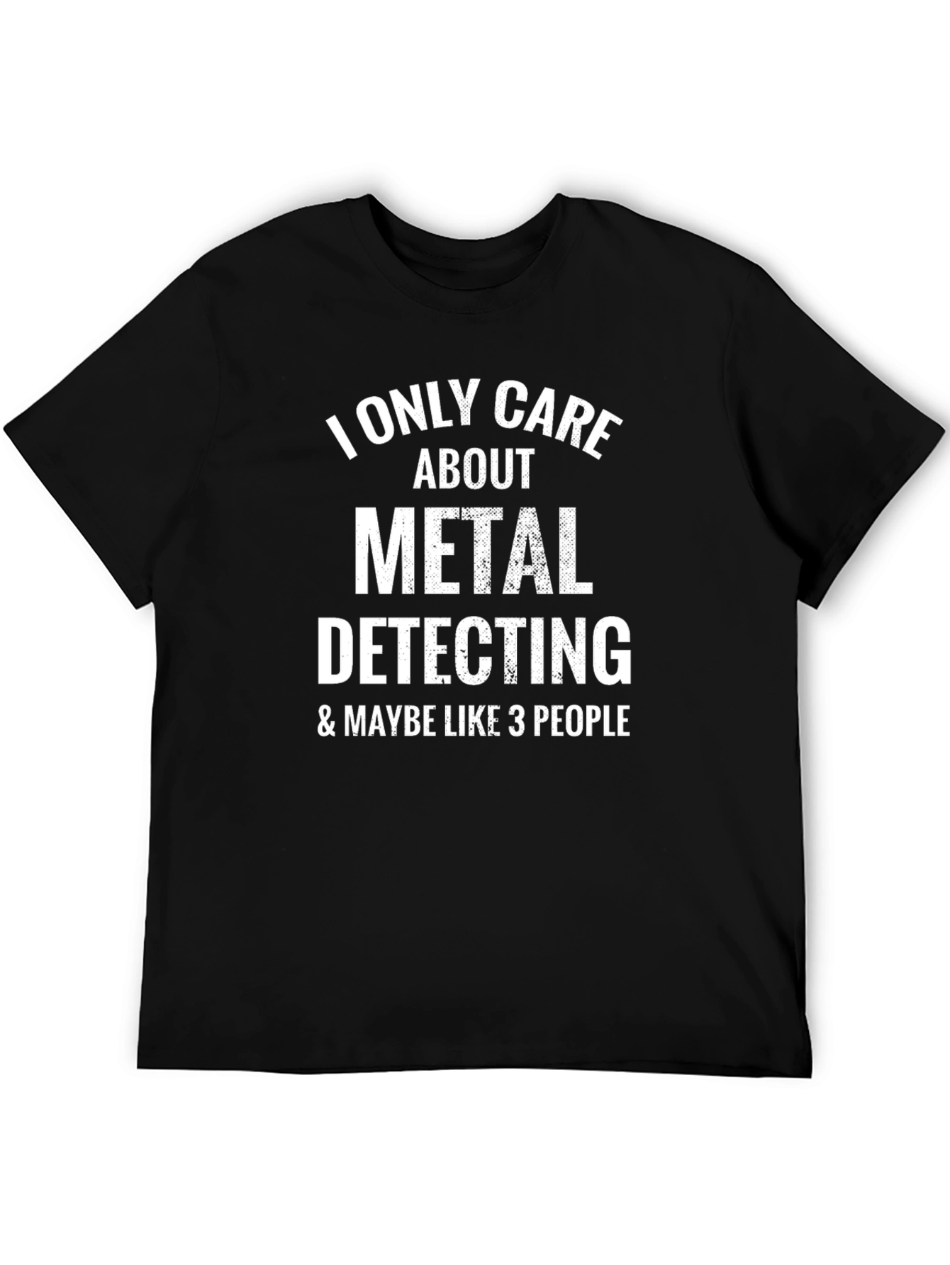 Black Metal Detecting Graphic Tee - Funny Hobby T-Shirt view 5
