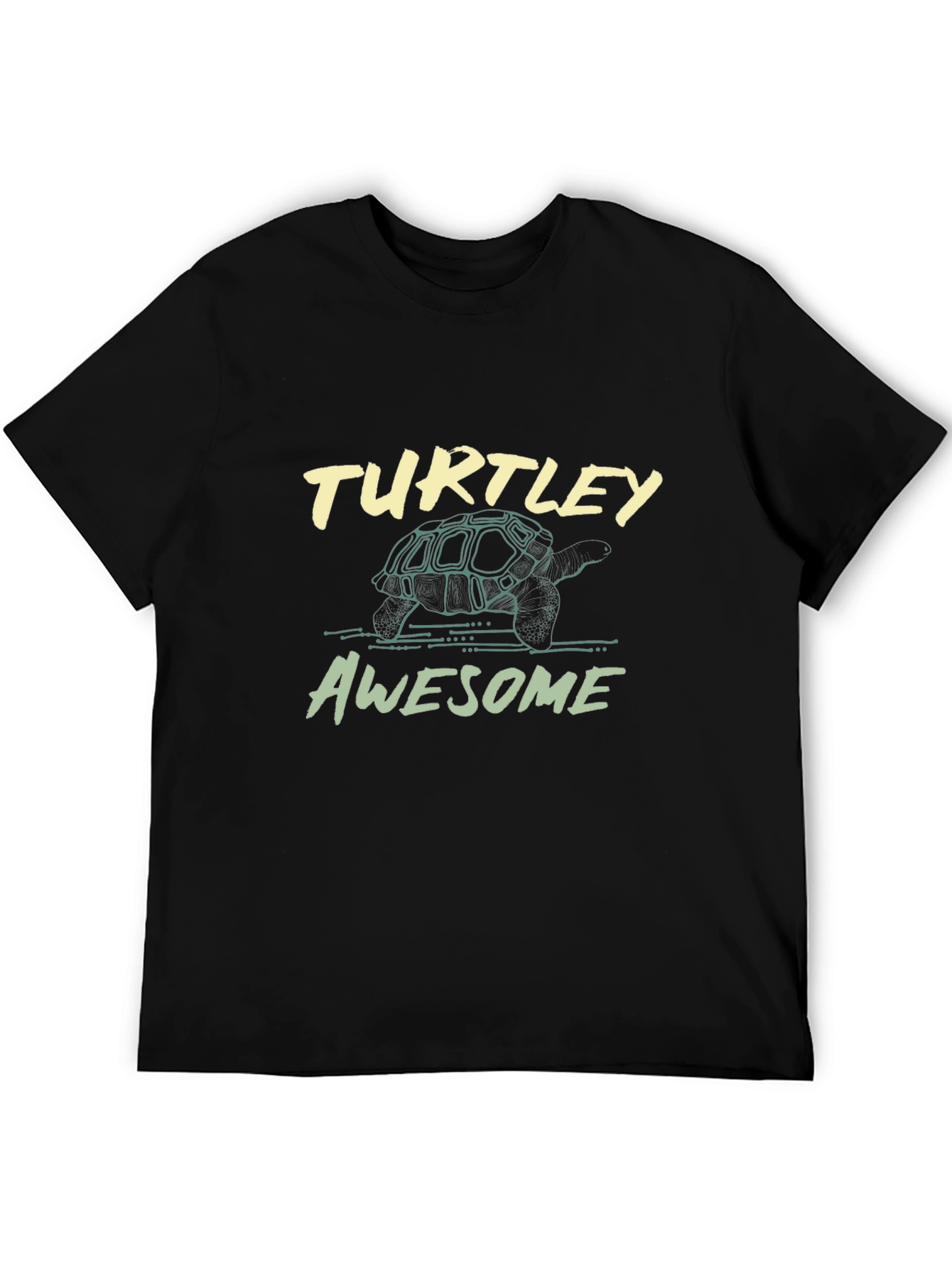 Black Turtle Graphic Tee - "Turtley Awesome" Black T-Shirt view 5