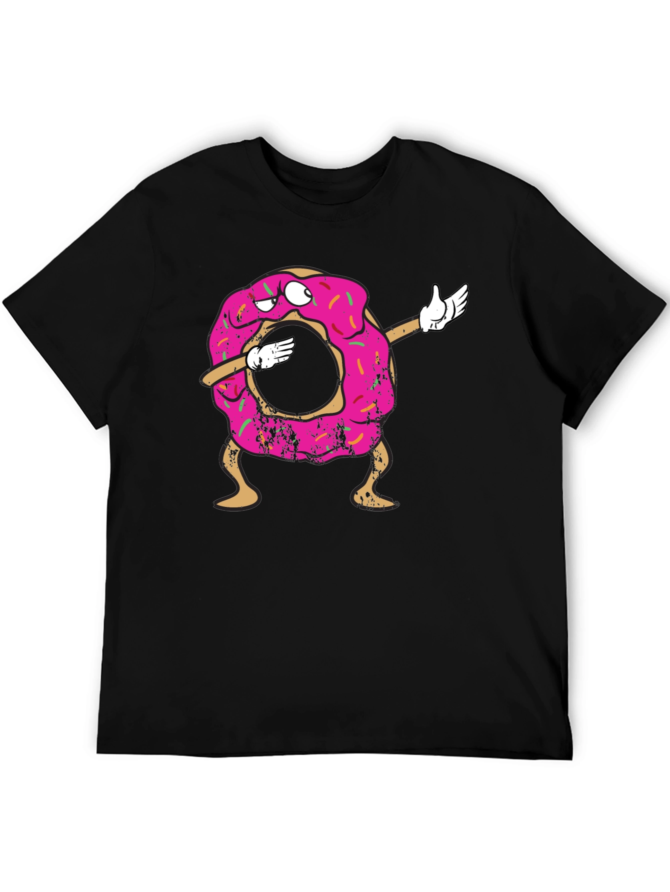 Black Dabbing Donut Graphic Tee view 5