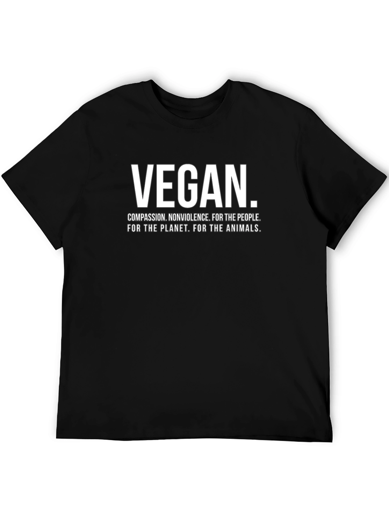 Black Vegan T-Shirt - Compassion, Nonviolence view 5
