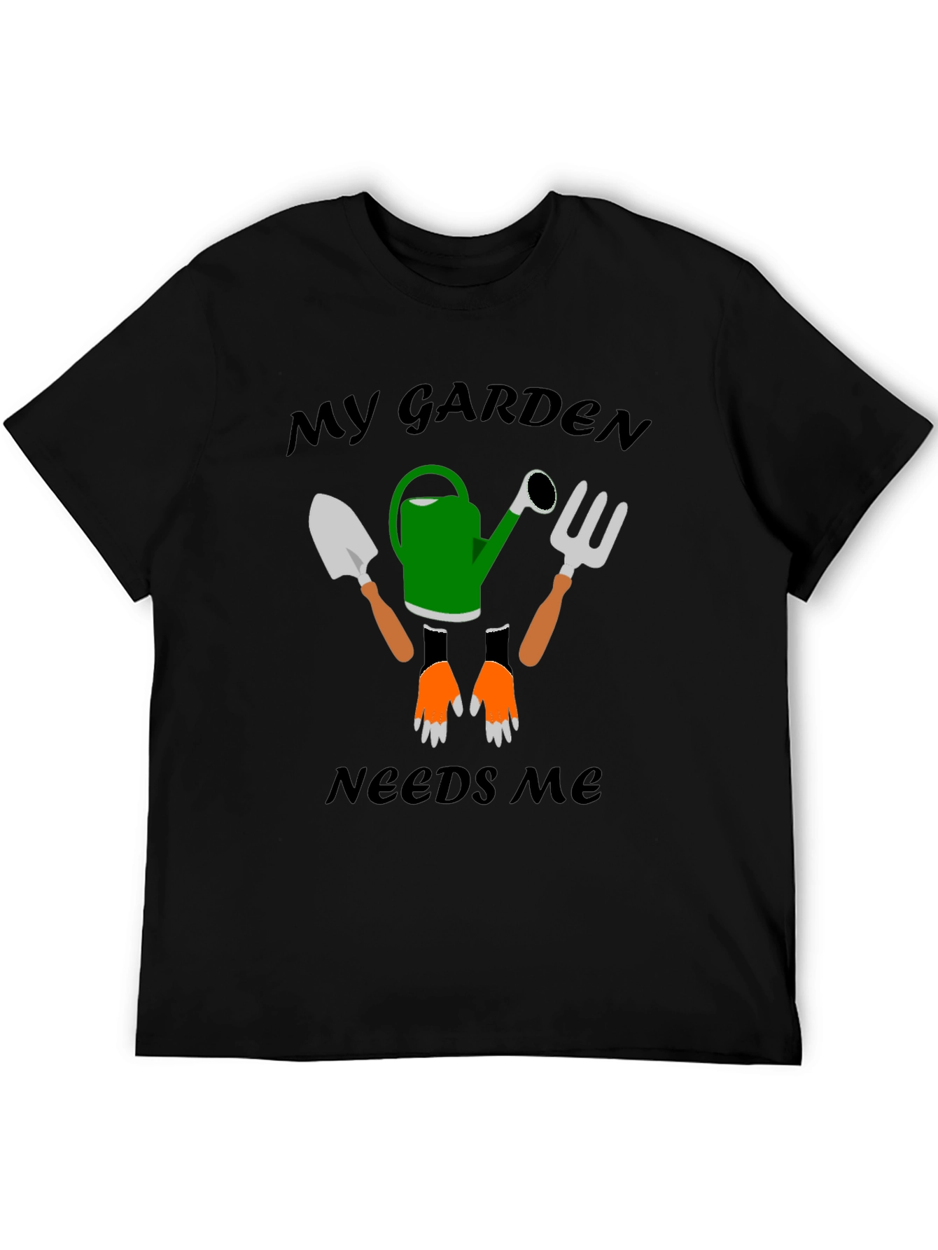 Black My Garden Needs Me Graphic T-Shirt view 5