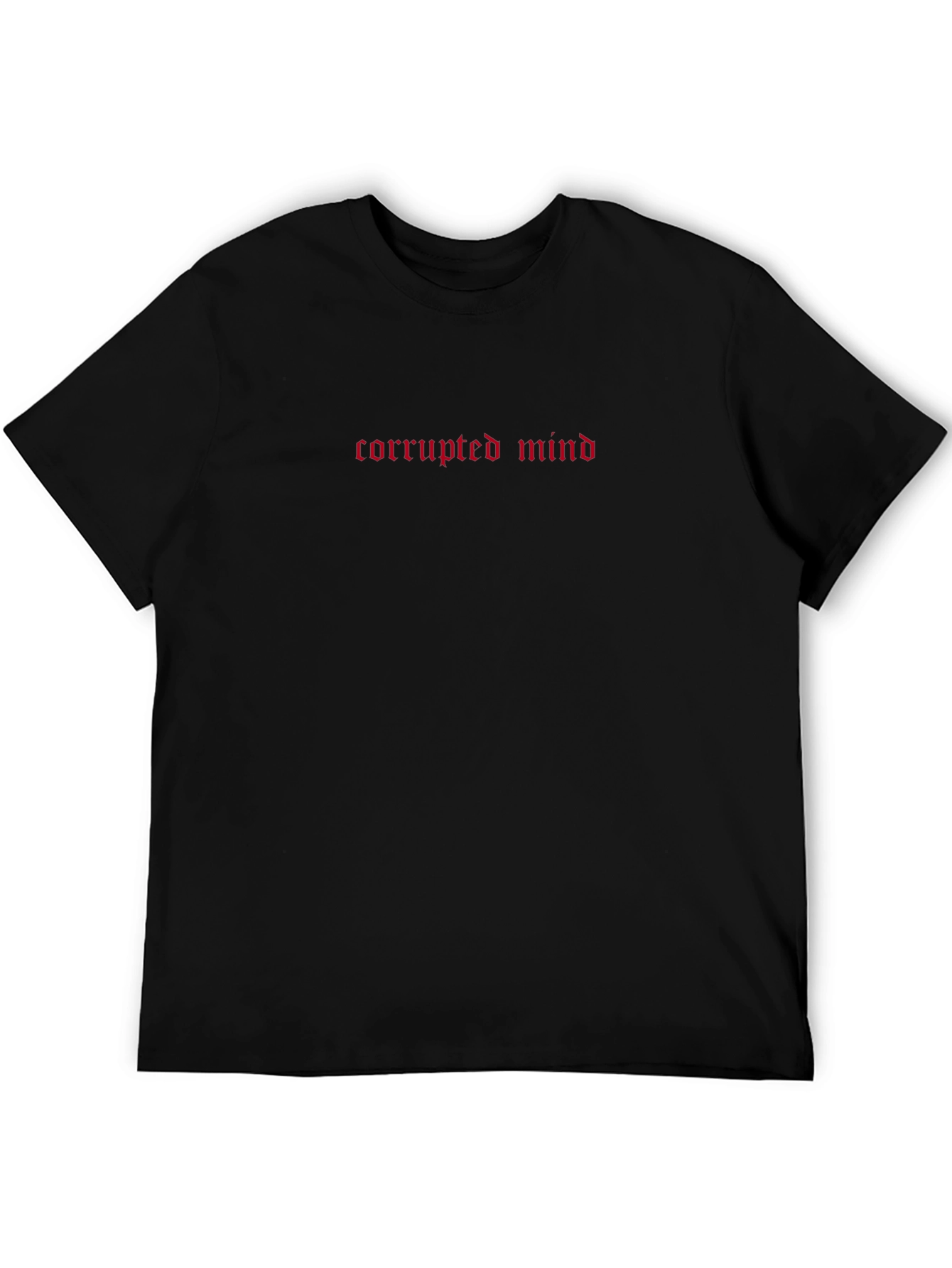 Black Corrupted Mind Tee - Black Crew Neck Graphic T-Shirt view 5