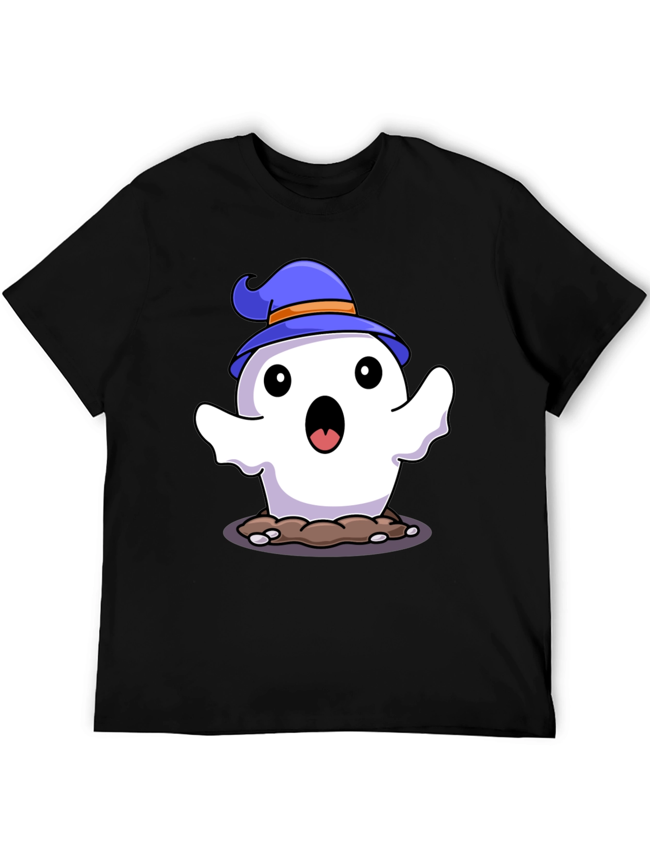 Black Halloween Ghost T-Shirt - Spooky Cute! view 5