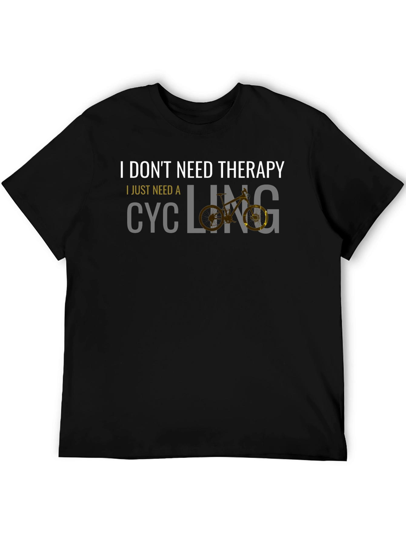 Black Cycling Therapy Graphic Tee - Black view 5
