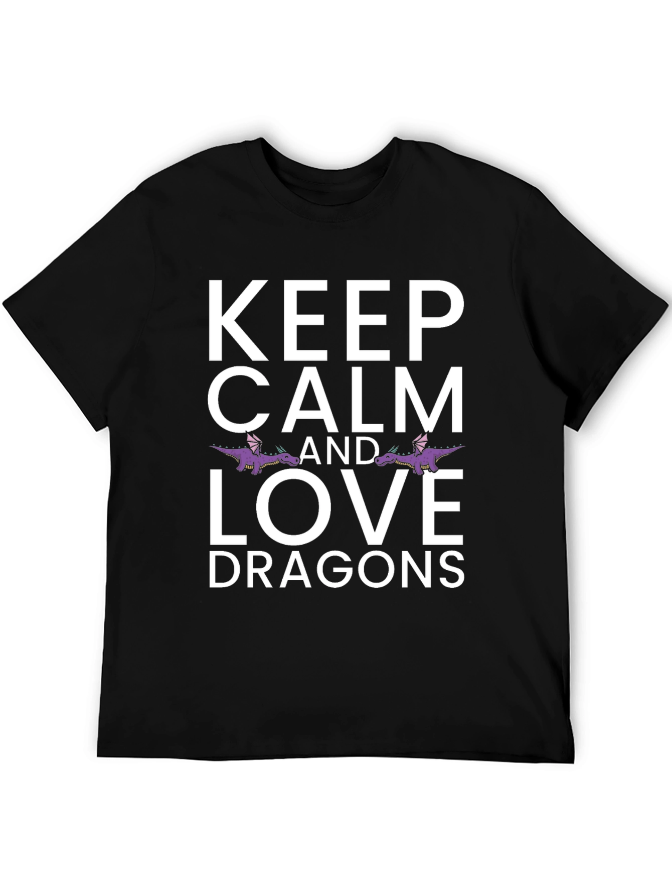 Black Keep Calm & Love Dragons Black T-Shirt view 5
