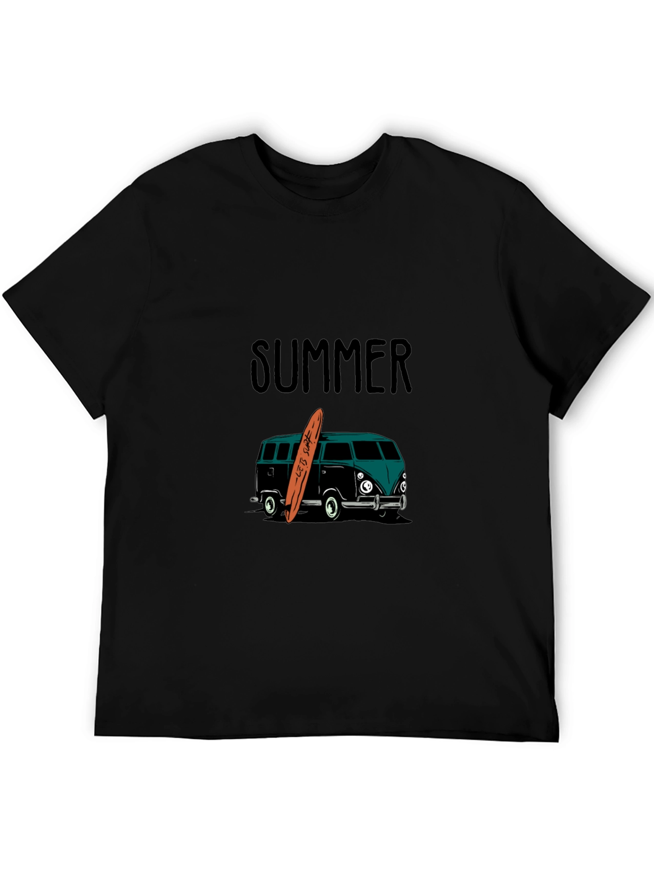 Black Summer Surf Van Graphic Tee - Black view 5