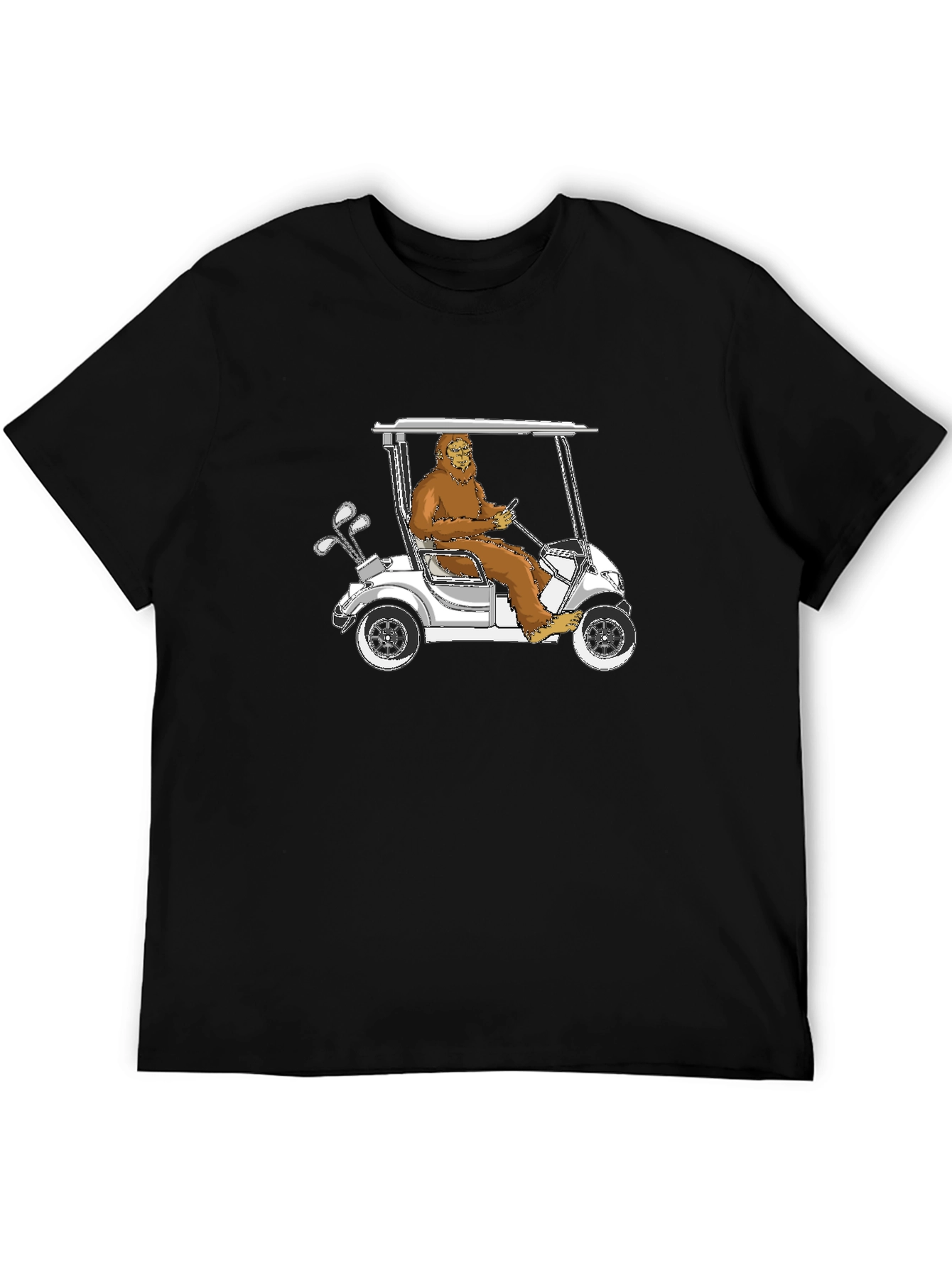 Black Bigfoot Golfing T-Shirt - Hilarious Sasquatch Tee view 5