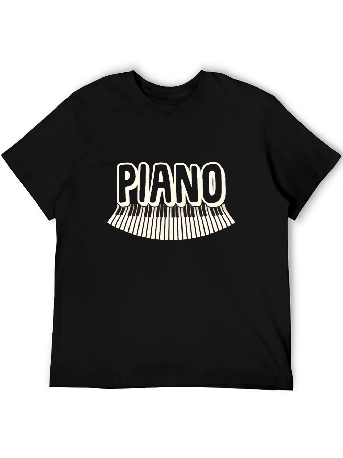 Black Piano Keys Graphic T-Shirt view 5