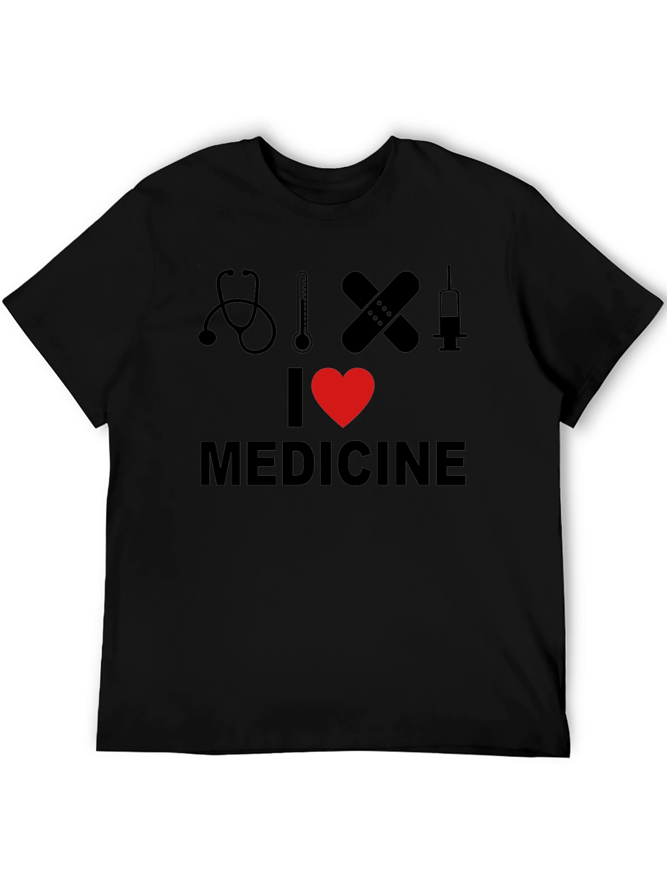 Black I Love Medicine Graphic T-Shirt view 5