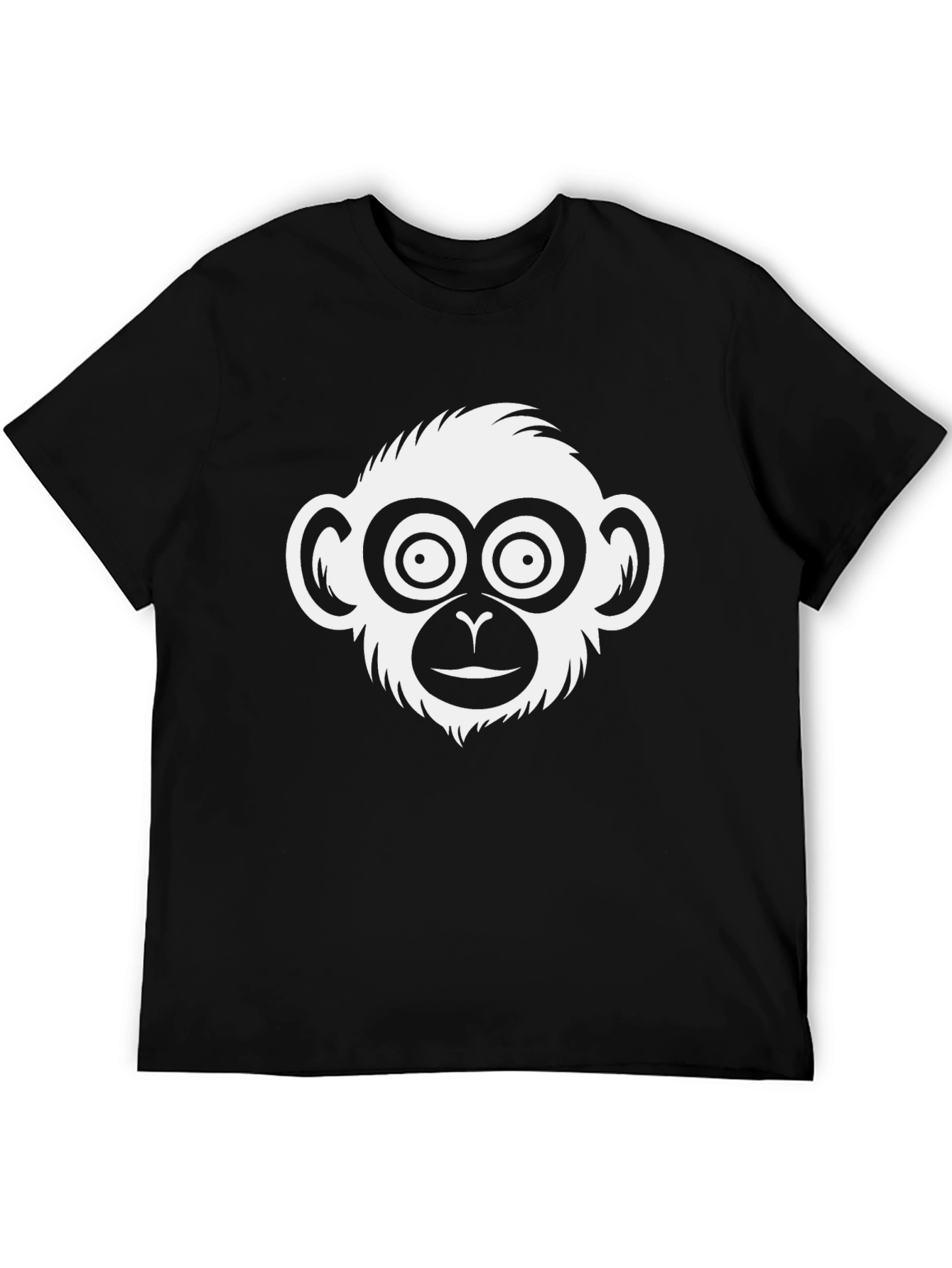 Black Monkey Face Graphic T-Shirt - Casual Black Tee view 5