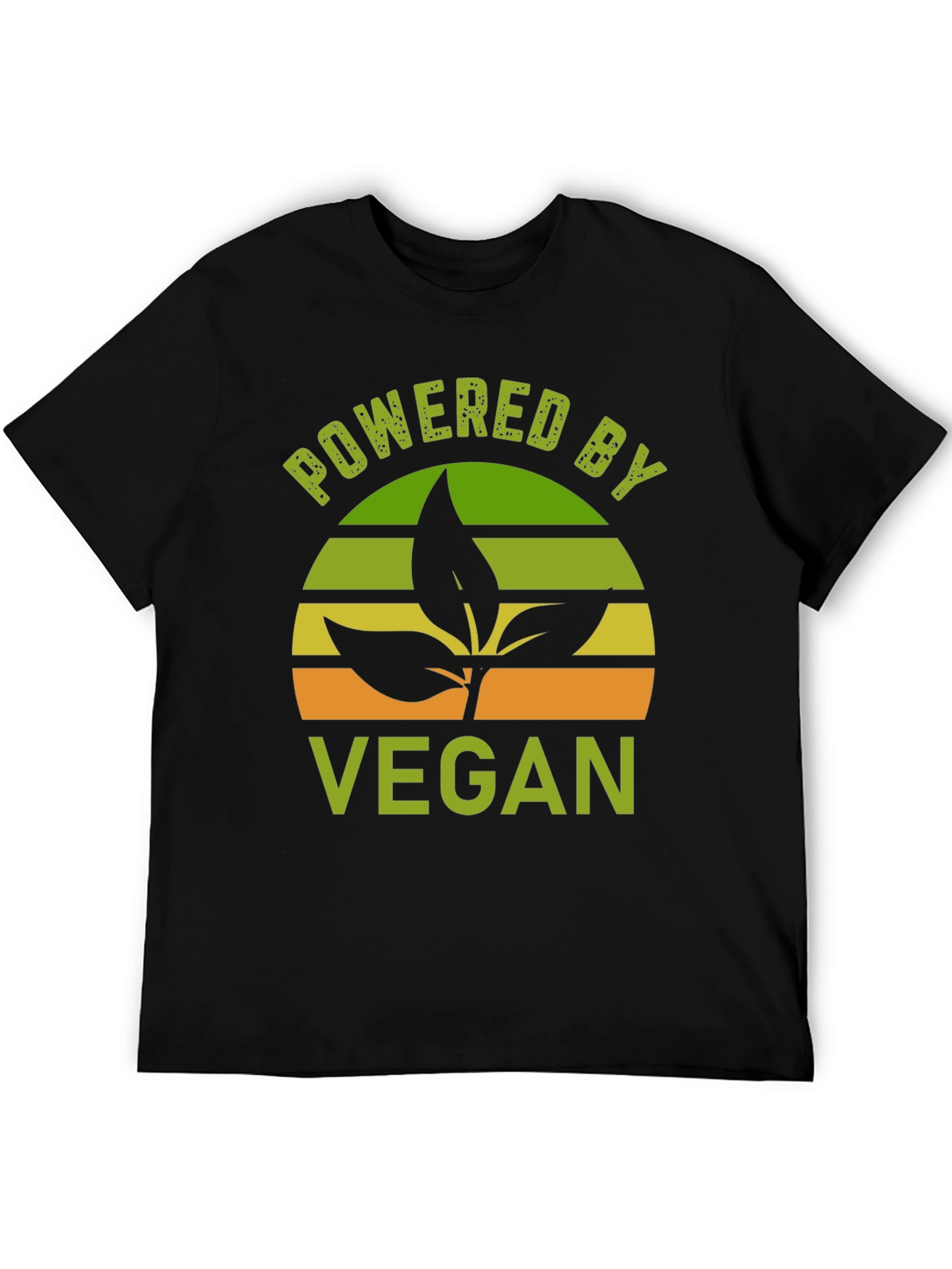 Black Powered By Vegan T-Shirt - Plant Based Lifestyle Tee view 5