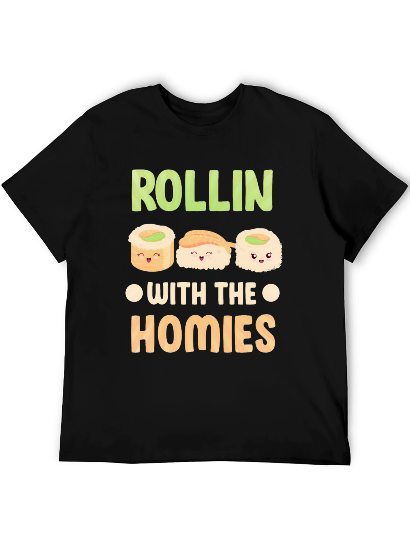 Black Sushi Rollin' with the Homies Graphic Tee view 5