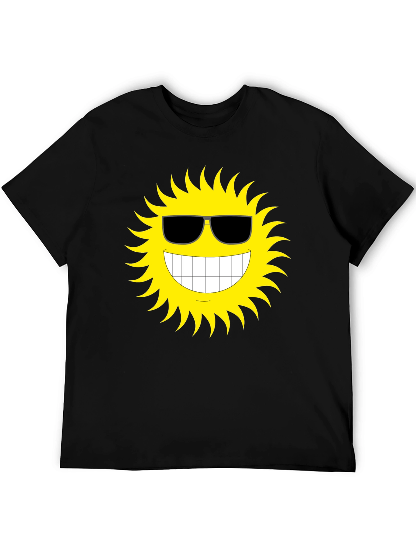 Black Cool Sun Graphic T-Shirt - Black Cotton Tee view 5